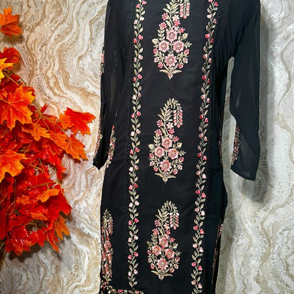 Elegant Black Embroidered Suit